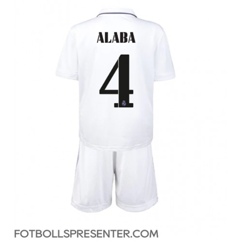 Real Madrid David Alaba #4 Hemmatröja Barn 2022-23 Kortärmad (+ korta byxor)